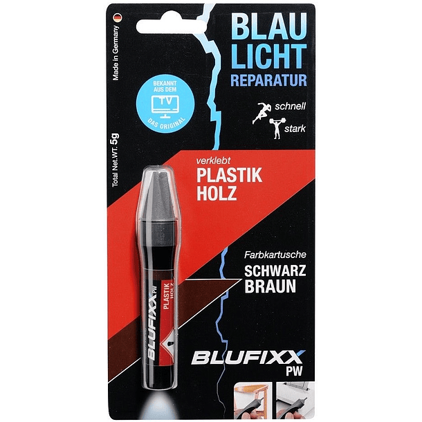 Recarga de Cola Reparadora Plástico e Madeira (PW) Castanho Escuro 5g - BLUFIXX 
