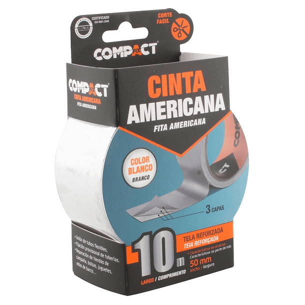 Fita Multiuso Americana Branca (10 mts) - COMPACTFIX 2