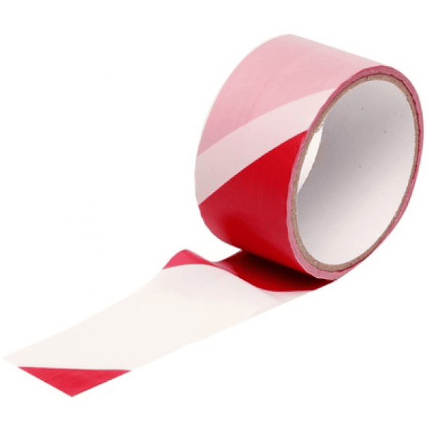 Fita de Barramento/Alerta/Perigo (Vermelho/Branco) 48mm 25 mts - KINZO 