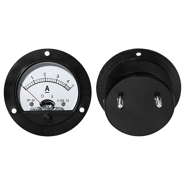 Amperímetro Redondo de Painel 5A DC 1