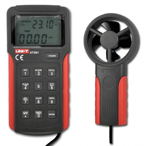 Anemómetro Digital c/ Função de Temperatura - UNI-T 1