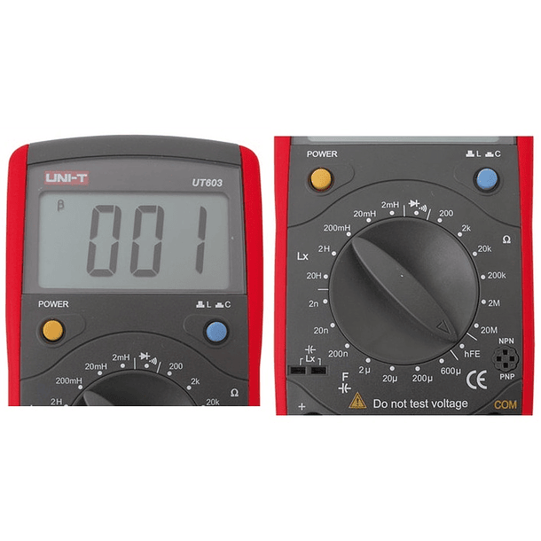 Capacimetro, Medidor Indutâncias e Ohmimetro Digital - UNI-T 2