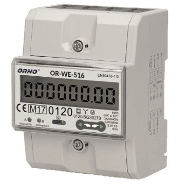 Medidor Digital Custos Energia RS485 e MID p/ Calha DIN (Trifásico) 5(80)A - ORNO 