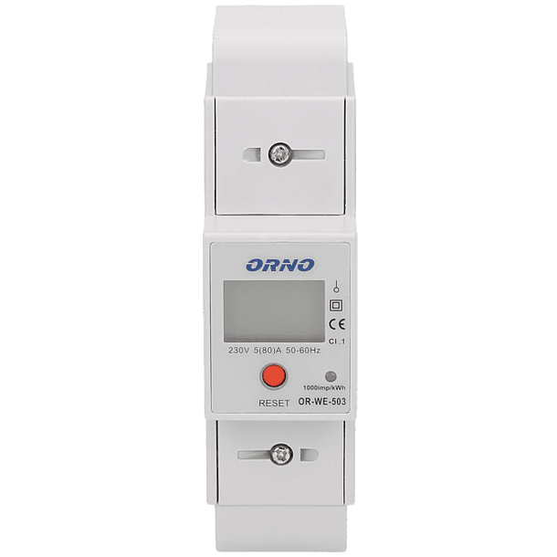 Medidor Digital de Consumo de Energia Monofásico (80A) c/ RS485 para Calha DIN - ORNO 3