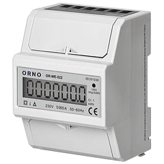 Medidor Digital de Custos de Energia p/ Calha DIN 5(80)A (Monofásico) - ORNO