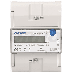 Medidor Digital de Custos de Energia p/ Calha DIN (Trifásico) 3x20(120)A - ORNO