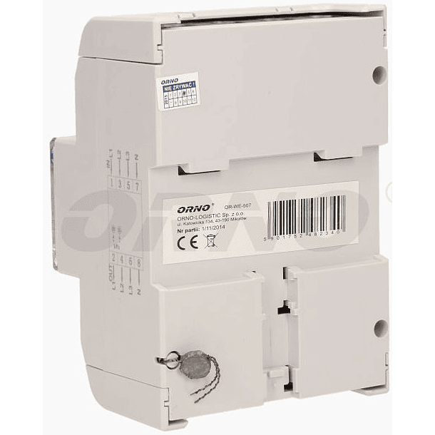 Medidor Digital de Custos de Energia p/ Calha DIN (Trifásico) 3x20(120)A - ORNO 2