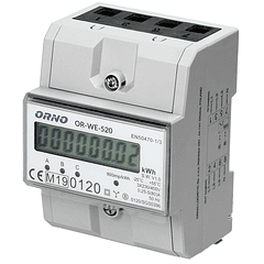 Medidor Digital de Custos de Energia p/ Calha DIN 80A c/ MID (Trifásico) - ORNO