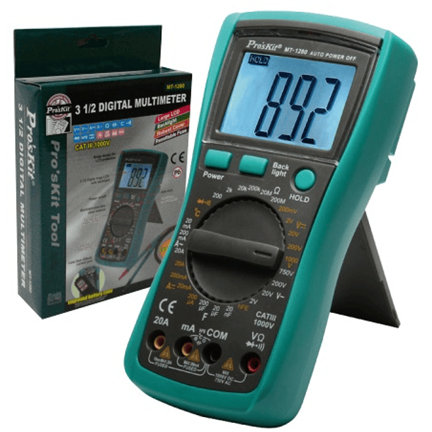 Multimetro Digital Profissional com 3 ½ Digitos - Proskit 