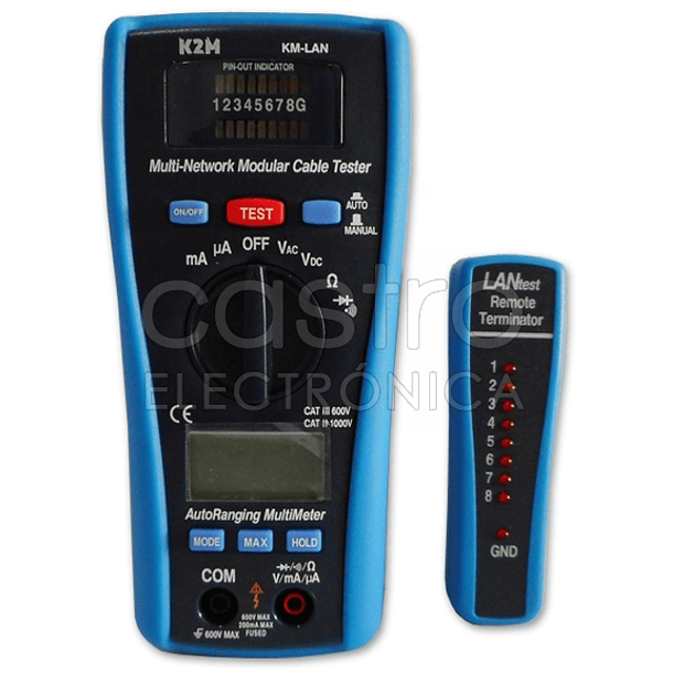 Multimetro Digital com Testador de Redes KM-LAN - K2M 