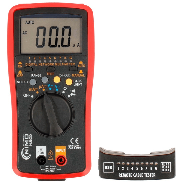 Multímetro Digital c/ Testador de Redes - NIMO 2