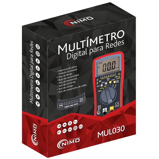 Multímetro Digital c/ Testador de Redes - NIMO 3