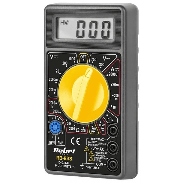 Multímetro Digital 3½ Dígitos - REBEL RB-838 1