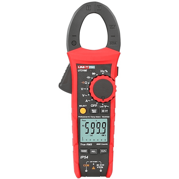 Pinça Amperimétrica Profissional Digital AC/DC 1000V 600A True RMS - UNI-T 1