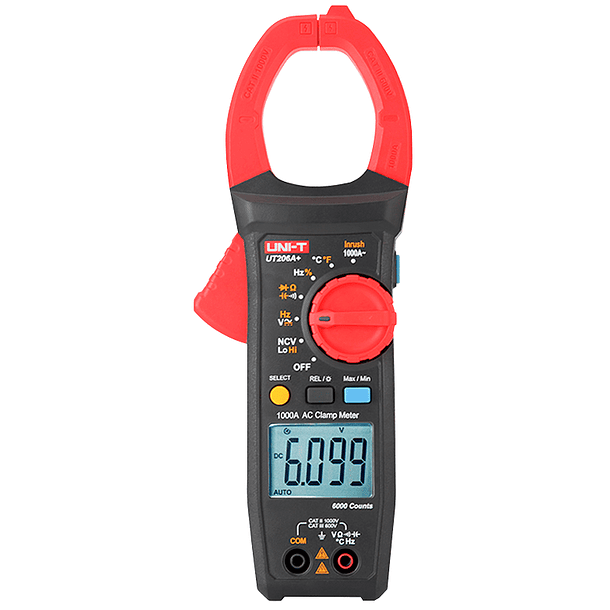 Pinça Amperímétrica Digital AC/DC 1000V 1000A - UNI-T UT206A+ 1