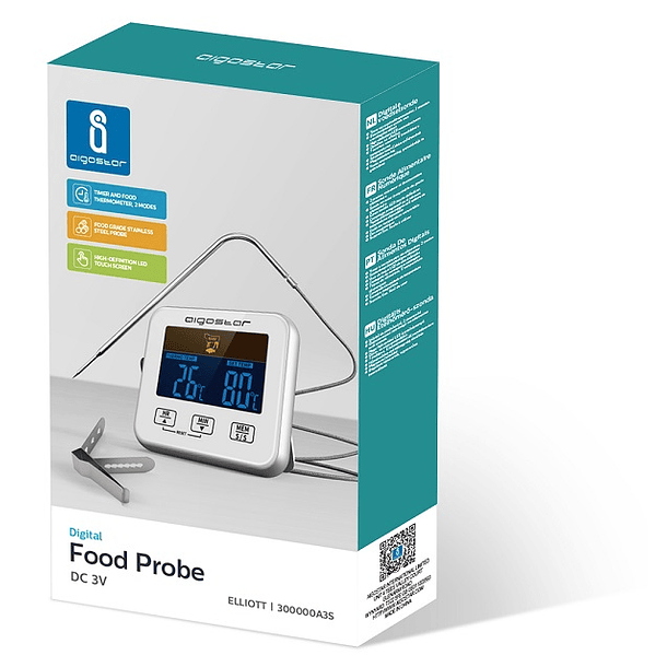 Termómetro Temporizador Digital c/ Sonda p/ Alimentos 2