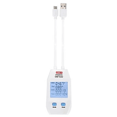 Testador Digital de Portas USB-A + USB-C (Voltagem e Corrente) c/ Memória - UNI-T