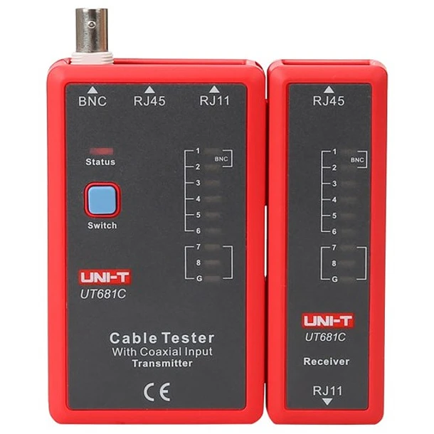 Testador de Rede, Telefone e Coaxial (RJ11, RJ45 e BNC) - UNI-T 1