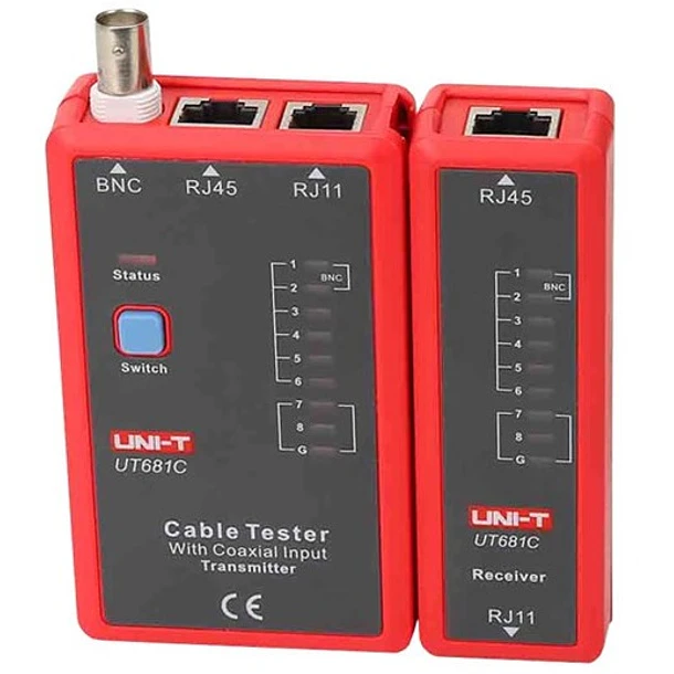 Testador de Rede, Telefone e Coaxial (RJ11, RJ45 e BNC) - UNI-T 2