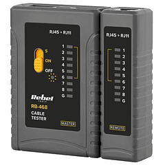Testador de Rede RJ11, RJ12, RJ45 - REBEL RB-468