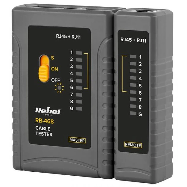 Testador de Rede RJ11, RJ12, RJ45 - REBEL RB-468 1