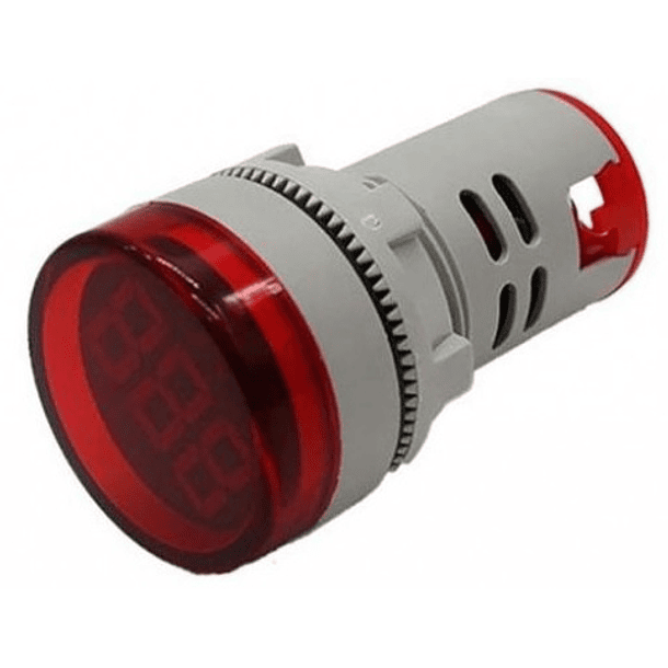 Voltímetro Digital LED Redonto Vermelho p/ Painel (12...500V AC) 1
