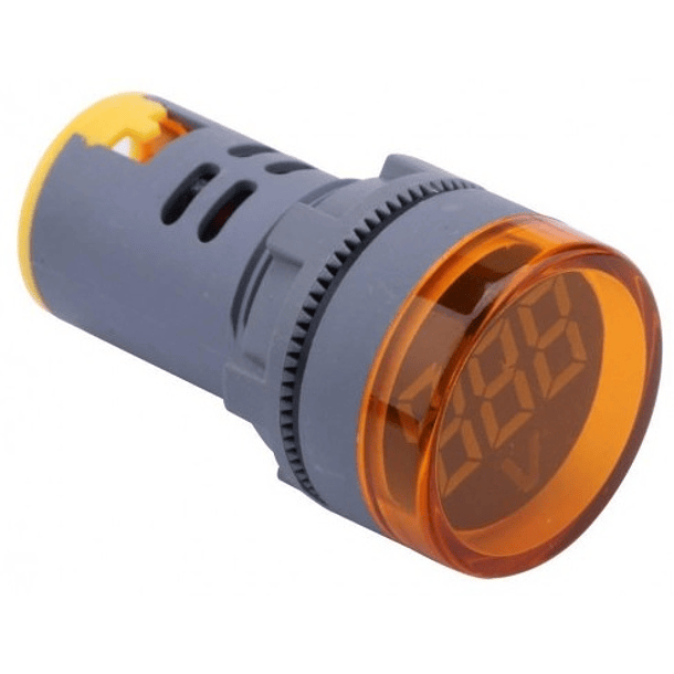 Voltímetro Digital LED Redonto Amarelo p/ Painel (12...500V AC) 1