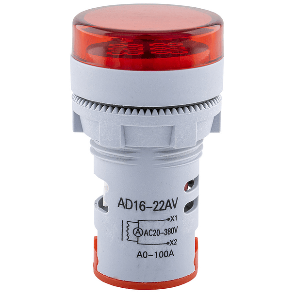 Voltímetro/Amperímetro Digital Redonto p/ Painel (12...500V AC / 0...100 Amp.) - Vermelho 2