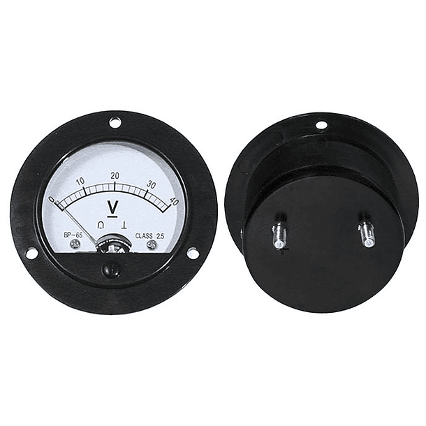 Voltímetro Redondo de Painel 40V DC 1
