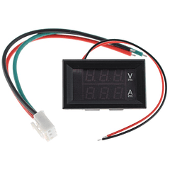 Voltimetro/Amperímetro Digital LED (4,5...100VDC / 0...10Amp)