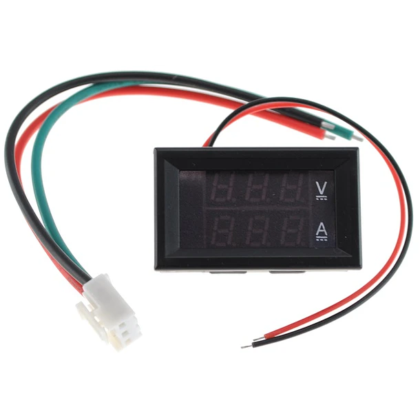 Voltimetro/Amperímetro Digital LED (4,5...100VDC / 0...10Amp) 2