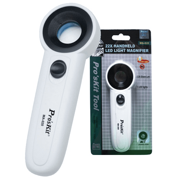 Lupa de Mão 22x c/ Iluminação (2 LEDs) - Proskit 