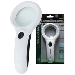 Lupa de Mão c/ Iluminação (8 LEDs + 1 LED UV) - Proskit