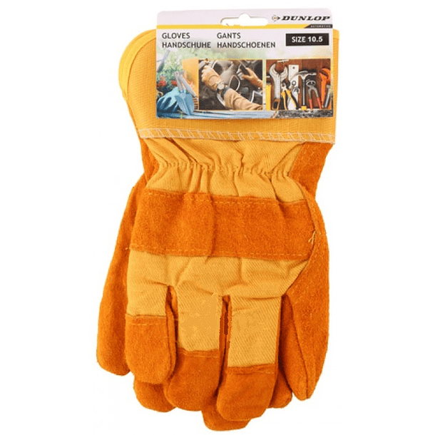 Par Luvas de Trabalho (Couro/Tecido) - DUNLOP 