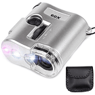 Mini Microscópio c/ Ampliação 60x e Iluminação LED e UV 1