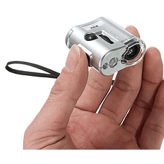 Mini Microscópio c/ Ampliação 60x e Iluminação LED e UV