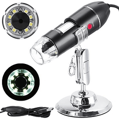 Microscópio Digital USB 1600x c/ Iluminação LED