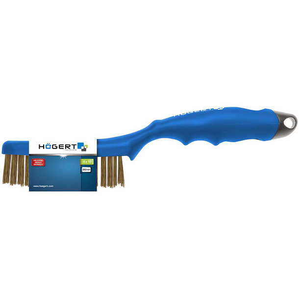 Escova de Arame (Latão) Ergonómica 250mm - HOGERT 4