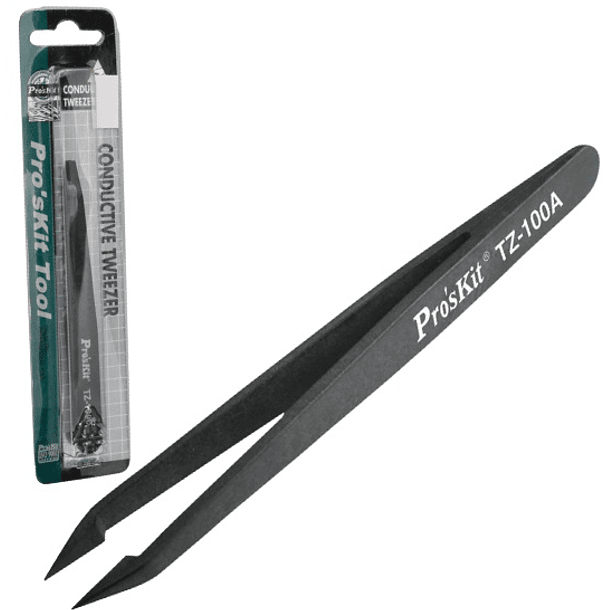 Pinça Fibra Carbono Pontas Finas 115mm (Blister) - Proskit 