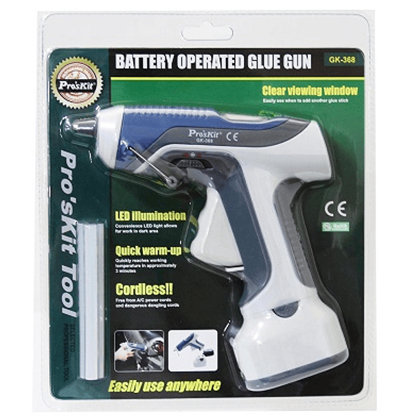 Pistola de Cola-Quente a Pilhas - Proskit 4