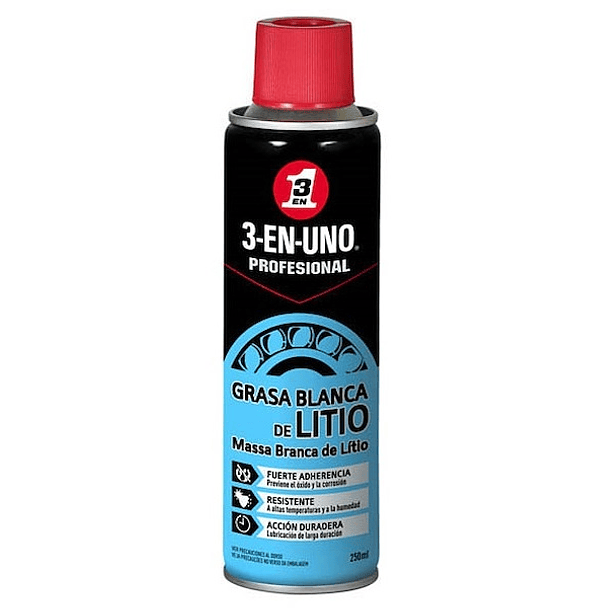 Spray Massa Lubrificante de Lítio (250ml) - 3-EN-UNO 