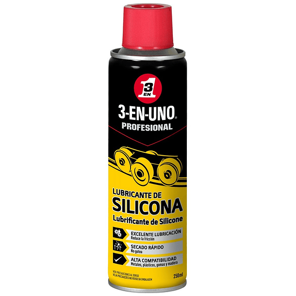 Spray Lubrificante de Silicone (250ml) - 3-EN-UNO 1