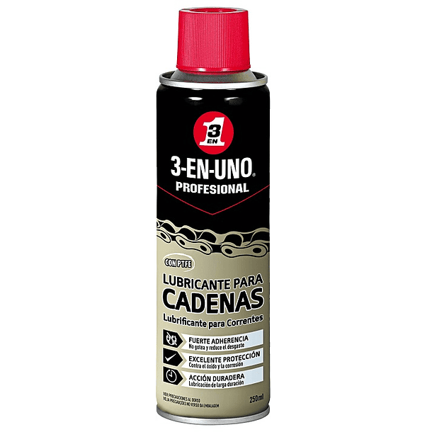 Spray Lubrificante p/ Correntes (250ml) - 3-EN-UNO 