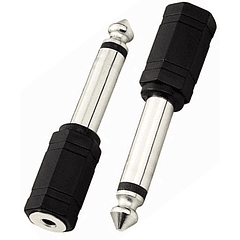 Ficha Adaptadora Jack 3,5mm F. Mono - Jack 6,3mm M. Mono