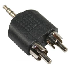 Ficha Adaptadora 2x RCA Macho  -  Jack 3,5mm Macho Stereo