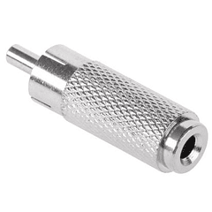 Ficha Adaptadora Metálica RCA M.  -  Jack 3,5mm F. Mono