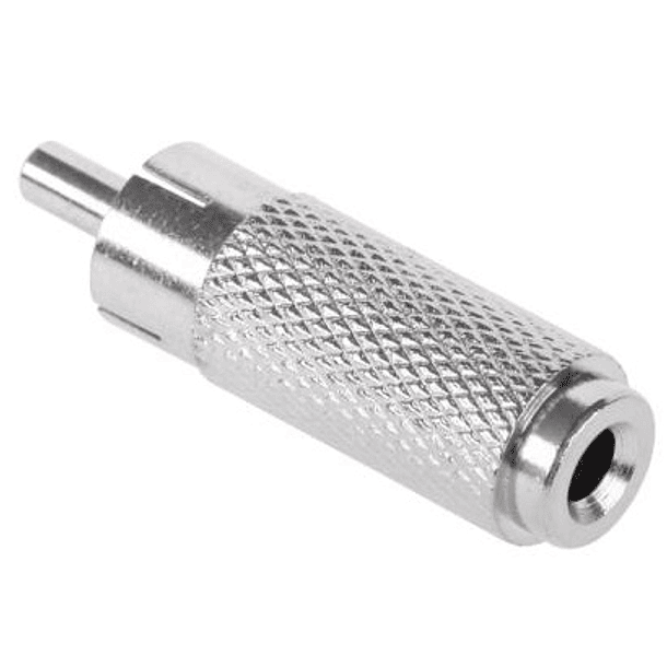 Ficha Adaptadora Metálica RCA M.  -  Jack 3,5mm F. Mono 