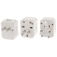 Ficha Adaptadora Universal de Viagem com USB