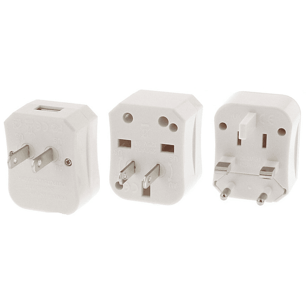 Ficha Adaptadora Universal de Viagem com USB 