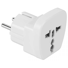 Ficha Adaptadora Universal de Viagem EURO p/ Fichas Diversos Países - Branco